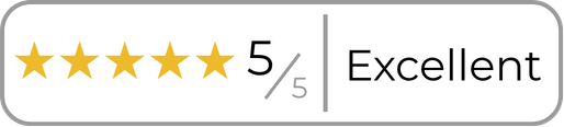 Five out of five. Excellent. Customer feedback graphic.